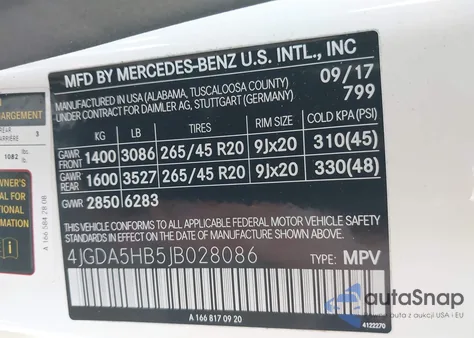 2018 Mercedes-Benz Gle 350 4Matic z USA, uszkodzony, nr VIN 4JGDA5HB5JB028086